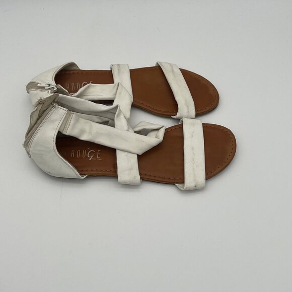 Rouge White Gladiator Sandals Womens Size 7 With Back Zipper Closure - Picture 3 of 6